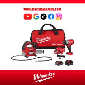 KIT COMBINADO DE PISTOLA  ENGRASADORA Y LLAVE DE IMPACTO MILWAUKEE 296722GG, DE 1/2" CON ANILLO DE FRICCION  M18 FUEL