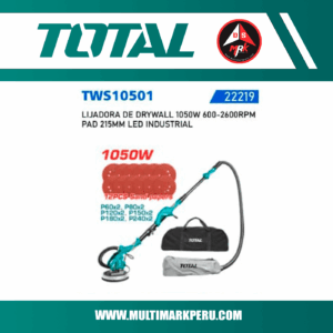 LIJADORA DE DRYWALL 150W 600-2600RPM PAD 215MM LED INDUSTRIAL TOTAL TWS10501