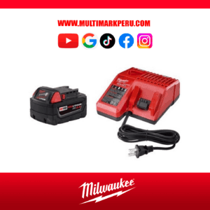 KIT DE INICIO CARGADOR Y BATERIA REDLITHIUM XC5.0 M 18 MILWAUKEE 485950