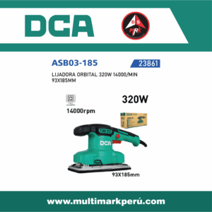 LIJADORA ORBITAL 320W 14000/MIN  93X185MM, ASB03-185
