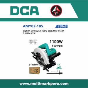 SIERRA CIRCULAR DCA, 1100W 5600/MIN 185MM  C:64MM 45ºC, AMY02-185