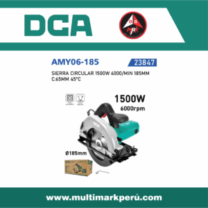 SIERRA CIRCULAR DCA, 1500W 6000/MIN 185MM  C:65MM 45ºC,  AMY06-185