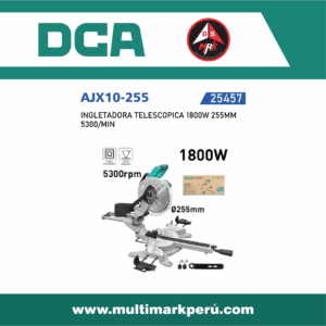 INGLETADORA TELESCOPICA DCA, 1800W 255MM  5300/MIN, AJX10-255