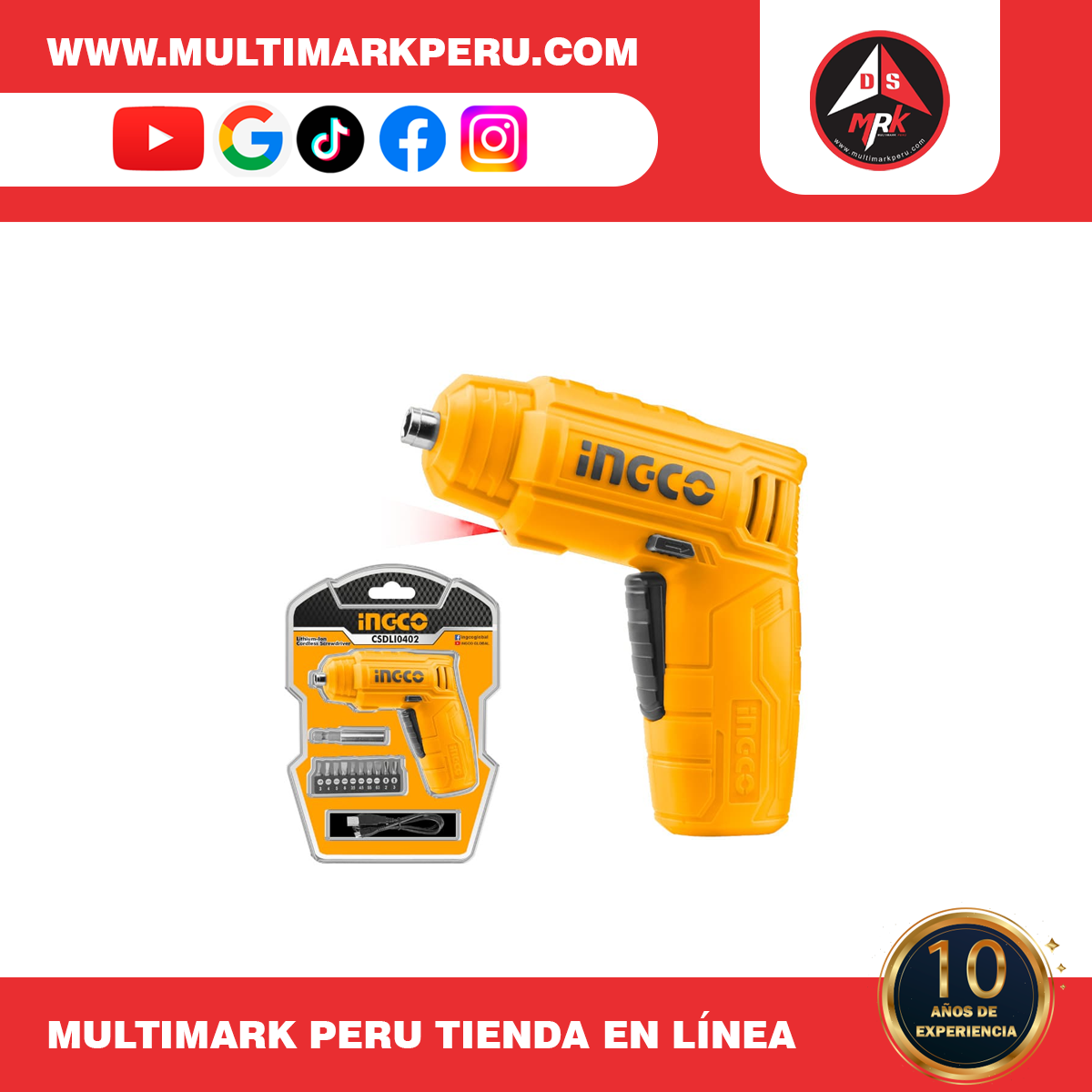 ATORNILLADOR INGCO ECO BATERIA 4V CSDLI0402