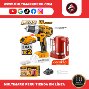 Kit INGCO combo de 20V  CIDLI20608  KMMX006R, COSLI23023