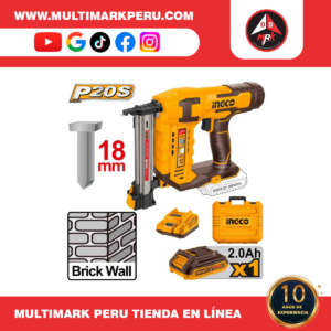 Clavadora de  hormigón INGCO, a batería  20V 2nails/s, CSTLI3808