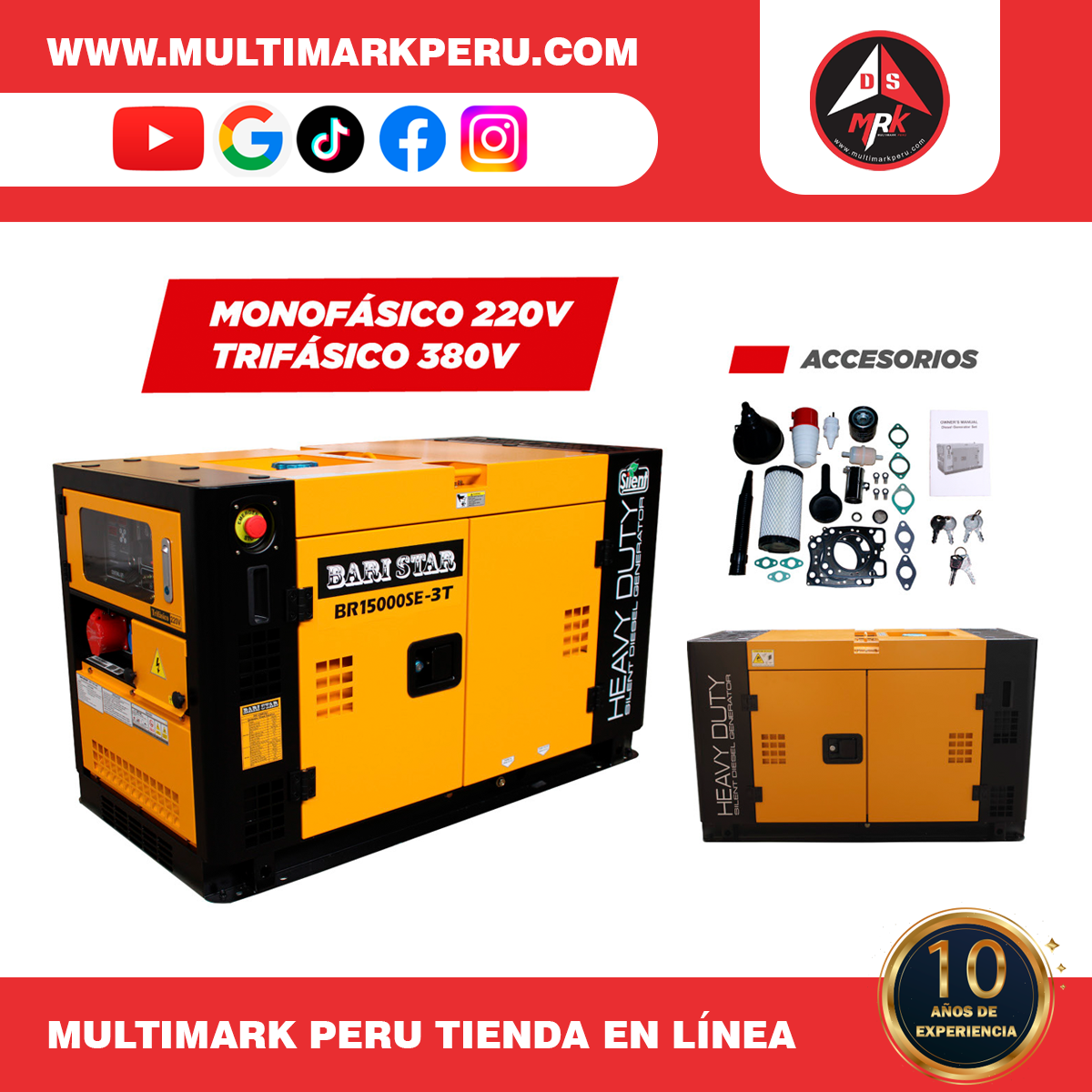 GENERADOR BARI ENCAPSULADO 15KVA, BR15000SE-3T