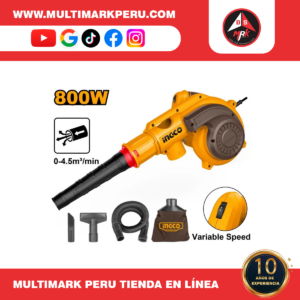 SOPLADORA  ASPIRADORA  800W CON  REGULADOR DE  VELOCIDAD  +ACCESORIOS, AB8038