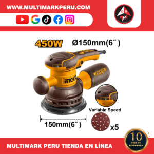 LIJADORA  ROTATIVA 450W  150MM(6'')