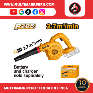 SOPLADORA 20V  2.7m³/min  18000rpm SOLO, CABLI2078