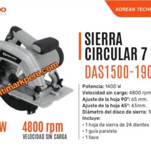 Sierra Circular Daewoo DAS1500‑190 7 ¼” 1400 W – Multimark Perú