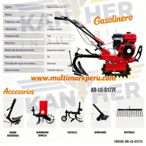 MOTOCULTOR KANTHER AR-LG-G177F — 9.0Hp GASOLINERO 🇨🇳🇵🇪
